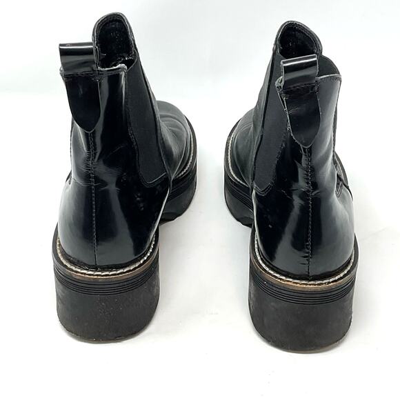 Zara Wide Heeled Ankle Boots Lug Soles Black - Picture 4 of 13